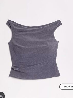 LOFT Off-Shoulder Knit Camisole in Heather Gray